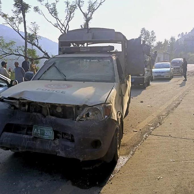 Bomb targeting foreign diplomats’ convoy kills policeman in Pakistan’s restive northwest